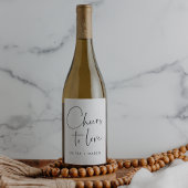 Modern Minimalistisch Schrift 'Proost op Liefde' Wijn Etiket