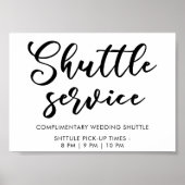 Modern Minimalistisch Schrift Shuttle Service Huwe Poster (Voorkant)