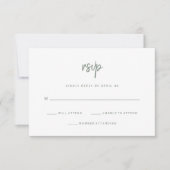 Modern minimalistisch schrift | Witte en Sage Brui RSVP Kaartje (Voorkant)
