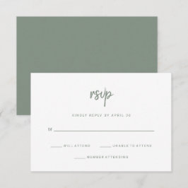Modern minimalistisch schrift | Witte en Sage Brui RSVP Kaartje