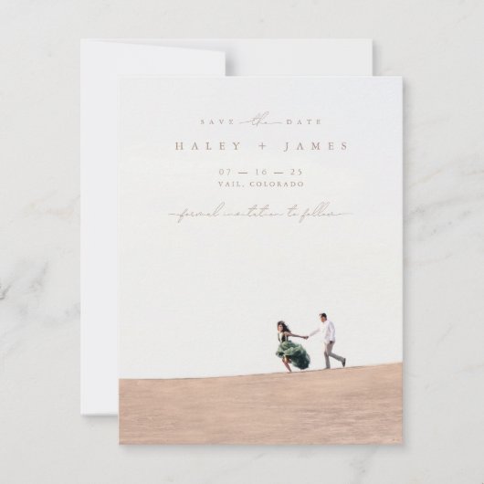 Modern minimalistisch script 2 foto slaat de datum (Voorkant)