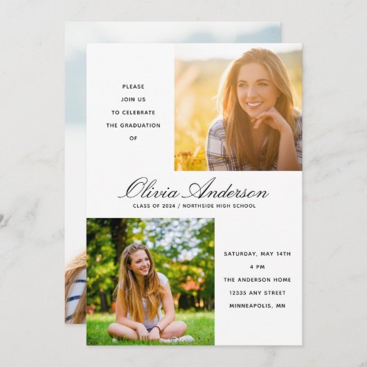 Modern minimalistisch script 3 Fotogradatie Partij (Voorkant / Achterkant)