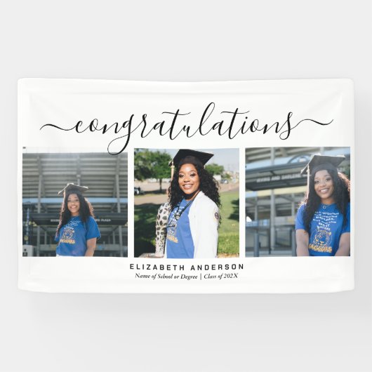 Modern minimalistisch script 3 Fotogradatie Partij Spandoek (Horizontaal)