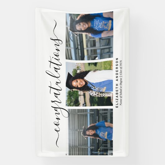 Modern minimalistisch script 3 Fotogradatie Partij Spandoek (Verticaal)