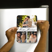 Modern minimalistisch script 3 Photo Collage nieuw Magneet