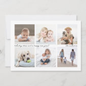 Modern minimalistisch script 6 fotocollage kerst feestdagenkaart (Voorkant)