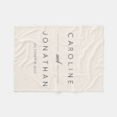 Modern minimalistisch script aangepaste bruiloft fleece deken (Voorkant (Horizontaal))