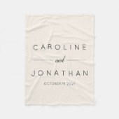 Modern minimalistisch script aangepaste bruiloft fleece deken (Voorkant)
