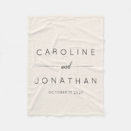 Modern minimalistisch script aangepaste bruiloft fleece deken
