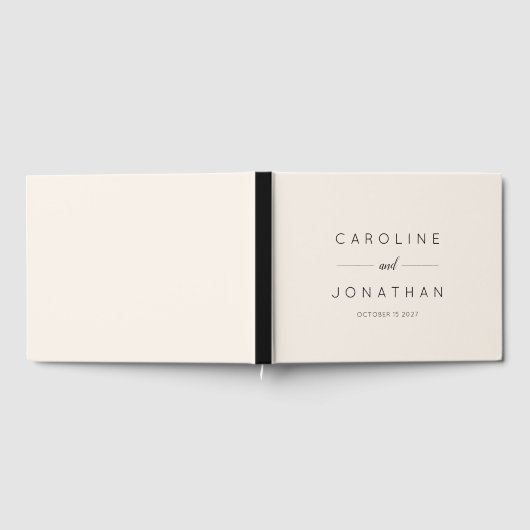 Modern minimalistisch script aangepaste bruiloft gastenboek (Volledig)