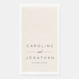 Modern minimalistisch script aangepaste bruiloft servet