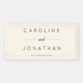 Modern minimalistisch script aangepaste bruiloft spandoek (Horizontaal)