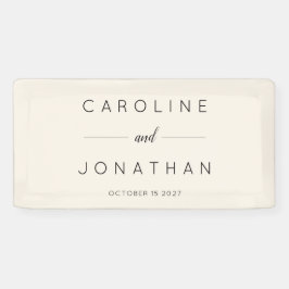 Modern minimalistisch script aangepaste bruiloft spandoek