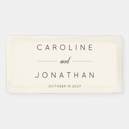 Modern minimalistisch script aangepaste bruiloft spandoek (Horizontaal)