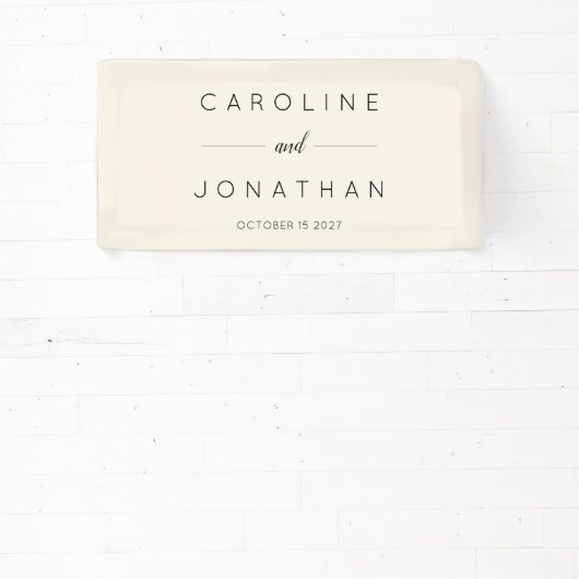 Modern minimalistisch script aangepaste bruiloft spandoek (Insitu)