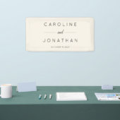 Modern minimalistisch script aangepaste bruiloft spandoek (Beurs)