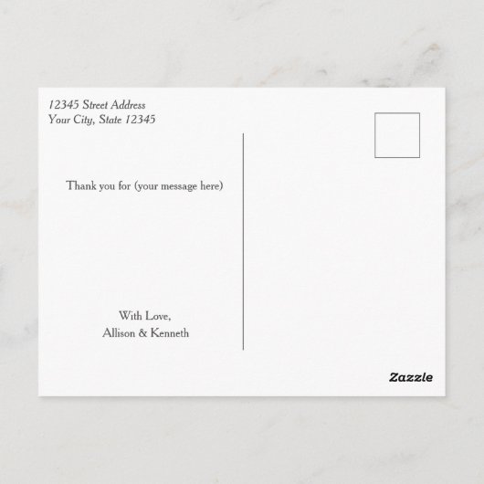 Modern minimalistisch script Aangepaste foto-bruil Briefkaart (Achterkant)