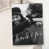 Modern minimalistisch script Aangepaste foto-bruil Briefkaart