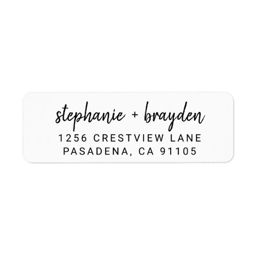 Modern minimalistisch script Afstuderen retouradre Etiket (Voorkant)