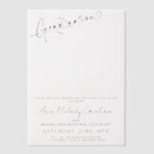 Modern minimalistisch script afstuderen uitnodigin vellum uitnodigingen (Voorkant)