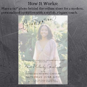 Modern minimalistisch script afstuderen uitnodigin vellum uitnodigingen