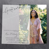 Modern minimalistisch script afstuderen uitnodigin vellum uitnodigingen