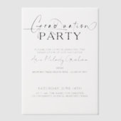 Modern minimalistisch script afstuderen uitnodigin vellum uitnodigingen (Voorkant)