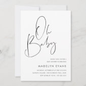 Modern minimalistisch script Alles in één Baby sho Kaart (Voorkant)