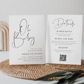 Modern minimalistisch script Alles in één Baby sho Kaart