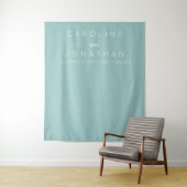 Modern Minimalistisch Script Aqua Aangepast Huweli Wandkleed (In situ)