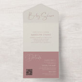 Modern Minimalistisch Script Baby shower All In One Uitnodiging (Binnen)