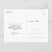 Modern minimalistisch script Baby shower bedankt u Briefkaart (Achterkant)