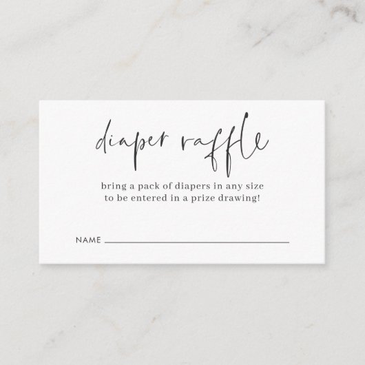 Modern Minimalistisch Script Baby shower Luier Raf Informatiekaartje (Voorkant)