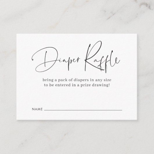Modern Minimalistisch Script Baby shower Luier Raf Informatiekaartje (Voorkant)