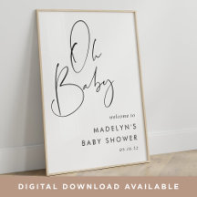 Modern minimalistisch script Baby shower welkomstb