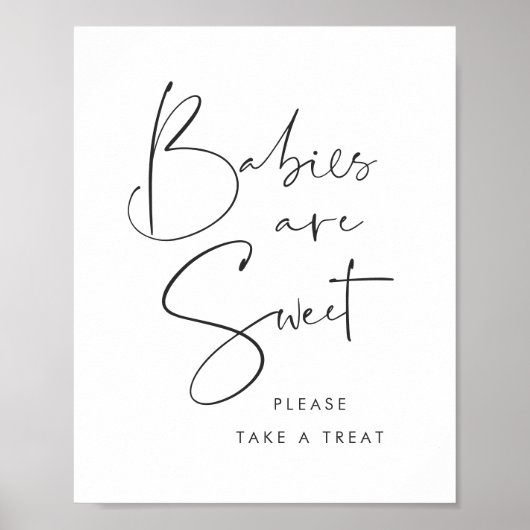 Modern minimalistisch script "Baby's zijn zoet" te Poster (Voorkant)