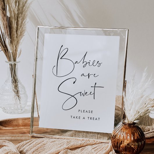 Modern minimalistisch script "Baby's zijn zoet" te Poster