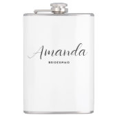 Modern minimalistisch script Bachelorette Bridesma Heupfles (Voorkant)