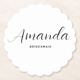 Modern minimalistisch script Bachelorette Bridesma Kartonnen Onderzetters