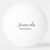 Modern minimalistisch script Bachelorette Bridesma Pingpongbal (Achterkant)