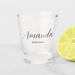Modern minimalistisch script Bachelorette Bridesma Shot Glas