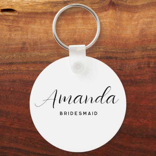 Modern minimalistisch script Bachelorette Bridesma Sleutelhanger (Achterkant)