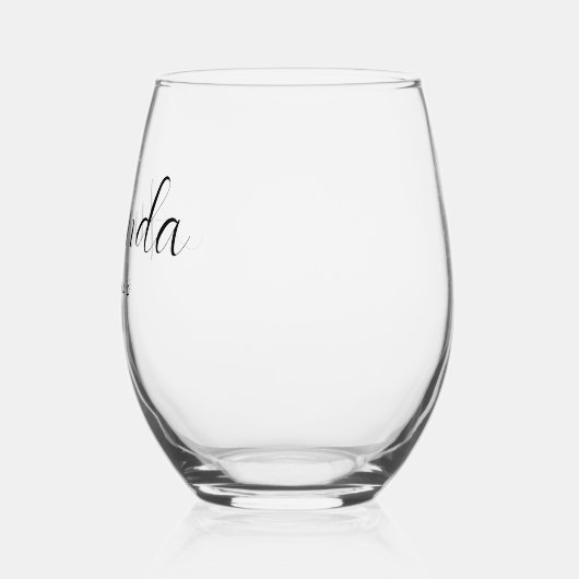 Modern minimalistisch script Bachelorette Bridesma Wijnglas Zonder Voet (Links)