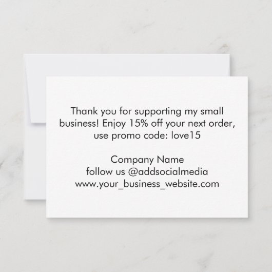 Modern minimalistisch script bedankkaart (Achterkant)