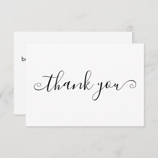 Modern minimalistisch script bedankkaart (Voorkant / Achterkant)