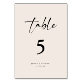 Modern minimalistisch script beige bruiloft kaart (Voorkant)