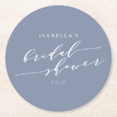 Modern minimalistisch script blauw Vrijgezellenfee Ronde Kartonnen Onderzetter (Voorkant)