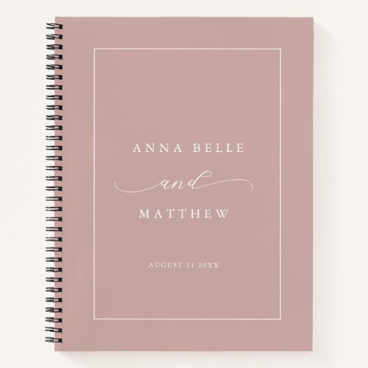 Modern minimalistisch script Blush Pink Wedding Notitieboek (Voorkant)