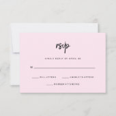 Modern minimalistisch script | Blush Weddenschap RSVP Kaartje (Voorkant)