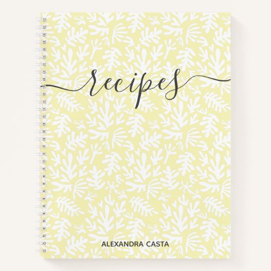 Modern minimalistisch script botanisch aangepaste  notitieboek (Voorkant)